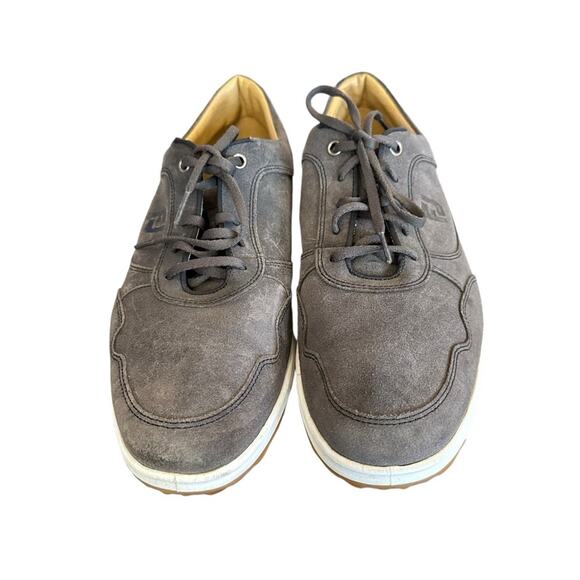 FootJoy Men's Size 11 Gray Suede Spikeless Golf Sneakers Lace Up - Picture 2 of 10